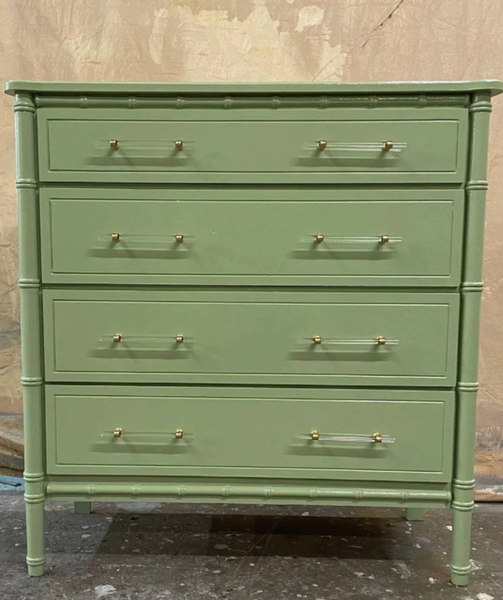 PAIR of Vintage Classic Faux Bamboo Bachelors Chest Available for Custom Lacquer!