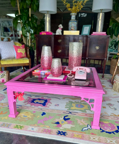 Vintage Chippendale Style Hexagon Coffee Table Available for Custom Lacquer!