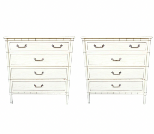 PAIR of Vintage Classic Faux Bamboo Bachelors Chest Available for Custom Lacquer!