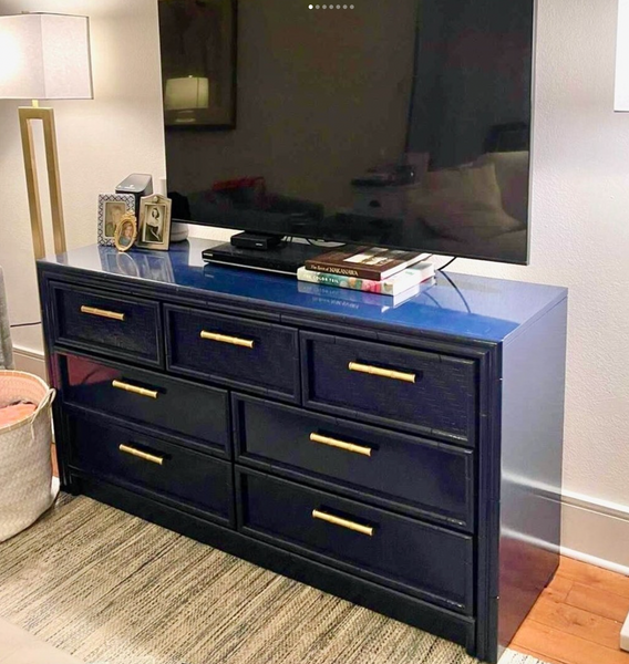 Vintage Lea Furniture Faux Bamboo Credenza Available for Custom Lacquer! - Hibiscus House
