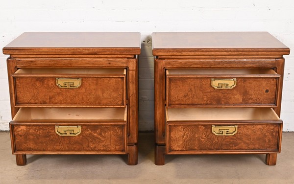 Vintage Thomasville Mystique Collection Chinoiserie Style Nightstands Pair Available for Custom Lacquer! - Hibiscus House