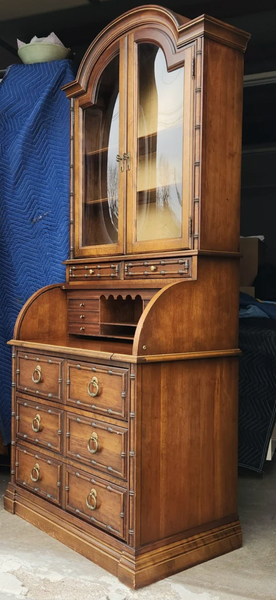 Vintage 1960s Jasper Bamboo Secretary Desk Available for Lacquer - Hibiscus House