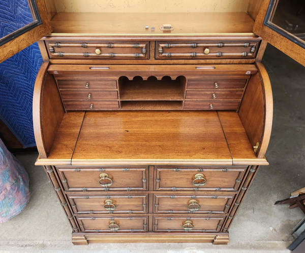Vintage 1960s Jasper Bamboo Secretary Desk Available for Lacquer - Hibiscus House