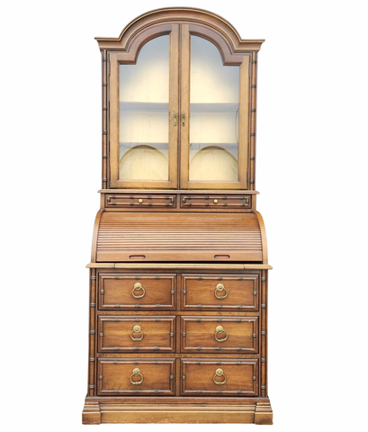 Vintage 1960s Jasper Bamboo Secretary Desk Available for Lacquer