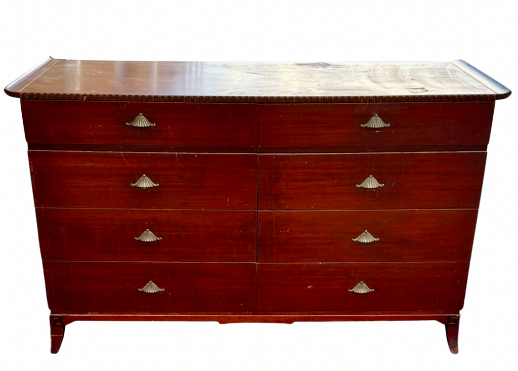 red mahogany dresser Duanesburg Solid Wood 6 Drawer Vertical wrought metal hardware Four Drawer Mahogany Chest from