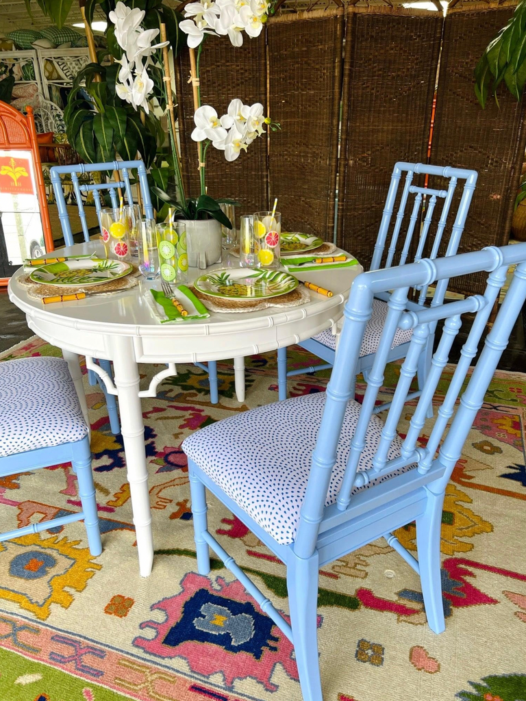 Set of 6 Vintage Thomasville Furniture Faux Bamboo Dining Chairs ...