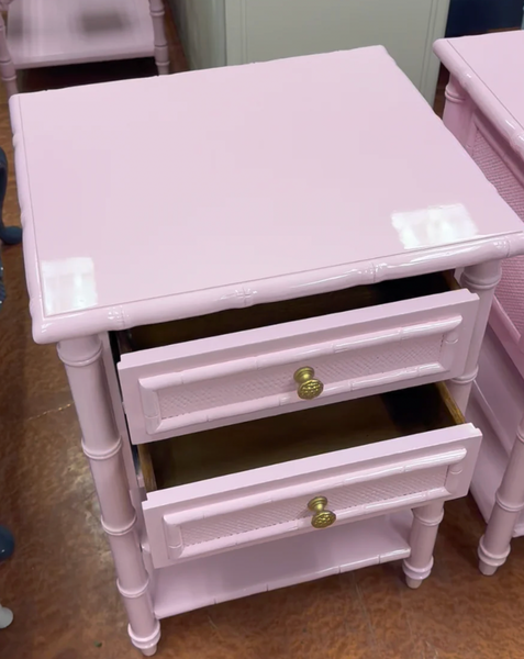 All Wood Tommy Bahama Bamboo End Table Pair Available for Custom Lacquer!