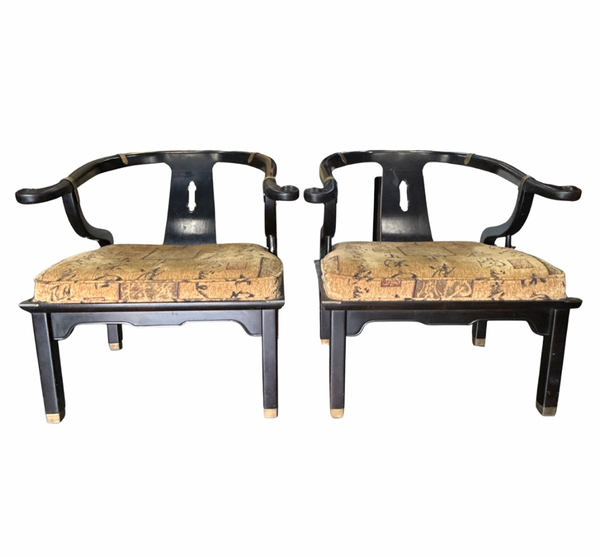 Vintage Century Furniture Ming Style Horseshoe Chair Pair Available for Custom Lacquer! - Hibiscus House