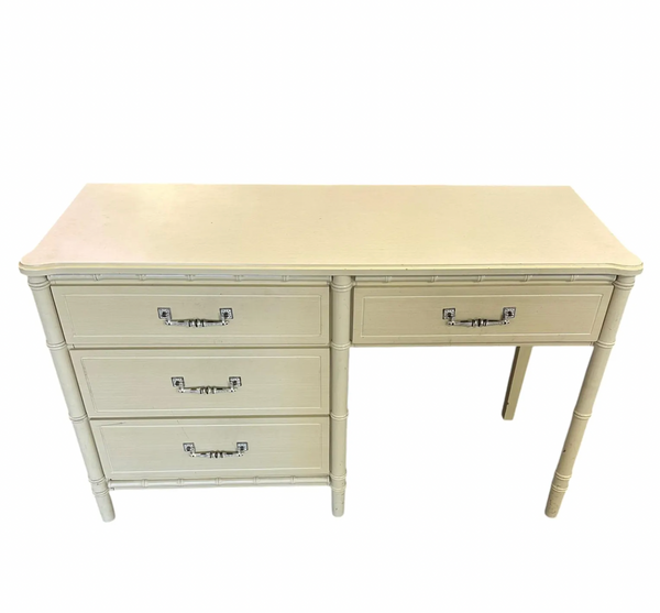 Vintage Classic Faux Bamboo Writing Desk Available for Custom Lacquer - Hibiscus House