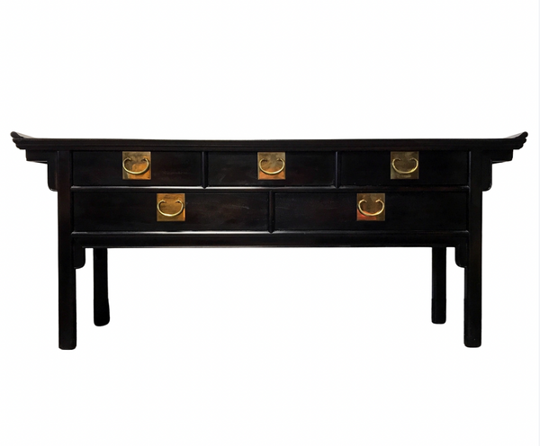 Vintage Century Furniture Pagoda 5 Drawer Console Table Available for Custom Lacquer! - Hibiscus House