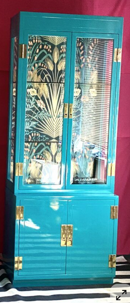 Drexel Furniture Chinoiserie Curio Cabinet/ Bookshelf Available for Custom Lacquer - Hibiscus House