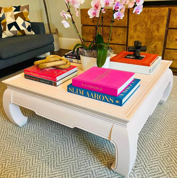 Vintage Square Ming Style All Wood Coffee Table Available for Custom Lacquer - Hibiscus House