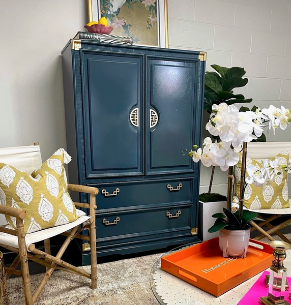 Vintage Council Furniture Chippendale Mahogany Linen Press Available for Lacquer - Hibiscus House