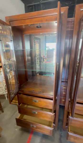 Vintage Chinoiserie Style Curio Cabinet Available for Custom Lacquer! - Hibiscus House