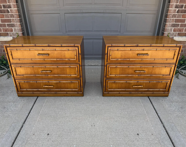 Vintage Dixie Furniture Aloha Large Nightstand/Chest Pair Available for Custom Lacquer! - Hibiscus House
