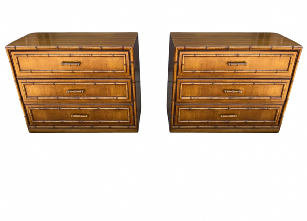 Vintage Dixie Furniture Aloha Large Nightstand/Chest Pair Available for Custom Lacquer! - Hibiscus House
