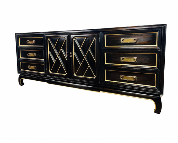 Vintage American of Martinsville Ming Chippendale Credenza Available for Custom Lacquer - Hibiscus House