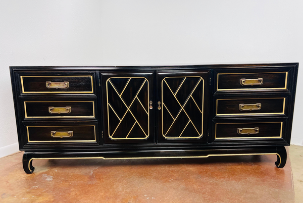Vintage American of Martinsville Ming Chippendale Credenza Available for Custom Lacquer - Hibiscus House