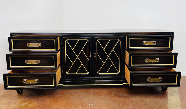 Vintage American of Martinsville Ming Chippendale Credenza Available for Custom Lacquer - Hibiscus House