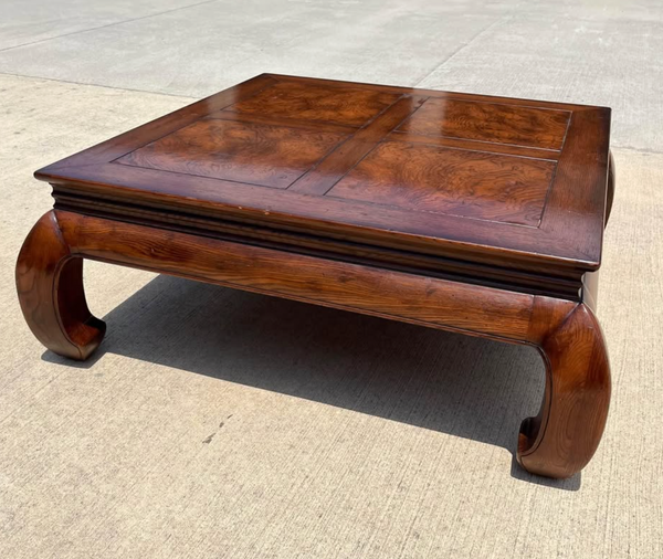 Vintage Henredon Square Ming Style All Wood Coffee Table Available for Custom Lacquer - Hibiscus House
