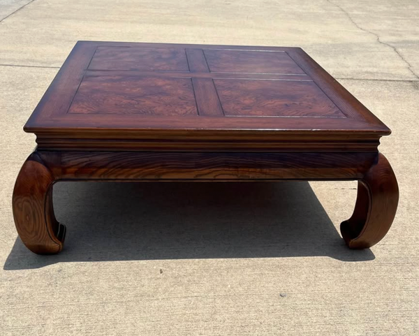 Vintage Henredon Square Ming Style All Wood Coffee Table Available for Custom Lacquer - Hibiscus House