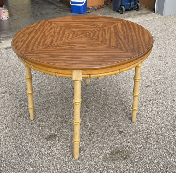 Vintage Stanley Furniture Faux Bamboo Game Table Available for Custom Lacquer! - Hibiscus House