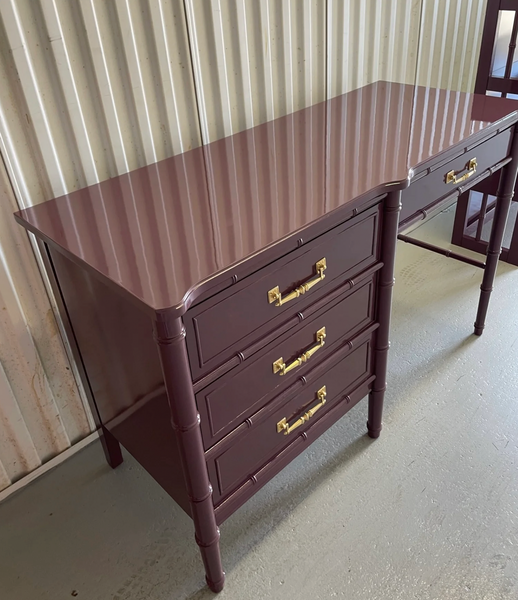 Vintage Henry Link Bali Hai Faux Bamboo Classic Desk Available to Customize - Hibiscus House