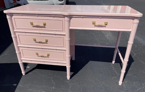 Vintage Henry Link Bali Hai Faux Bamboo Classic Desk Available to Customize - Hibiscus House