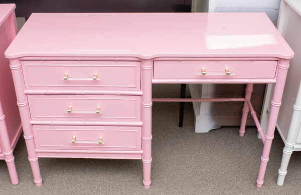 Vintage Henry Link Bali Hai Faux Bamboo Classic Desk Available to Customize - Hibiscus House