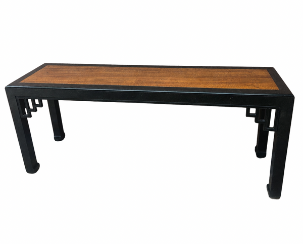 Vintage Henredon Large Console Table with Fretwork Available to Custom Lacquer!