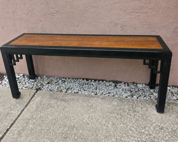 Vintage Henredon Large Console Table with Fretwork Available to Custom Lacquer!