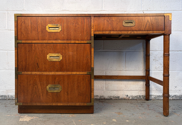 Vintage Dixie Furniture Co Campaign Style Writing Desk Available and Ready for Custom Lacquer
