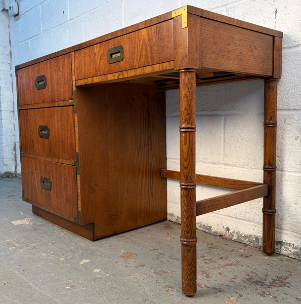 Vintage Dixie Furniture Co Campaign Style Writing Desk Available and Ready for Custom Lacquer
