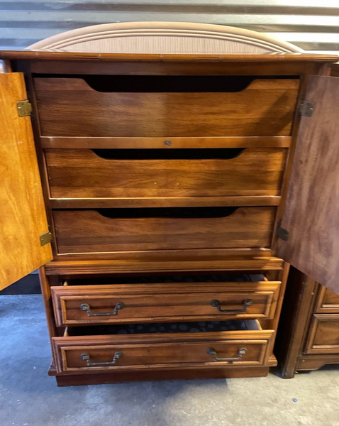 Vintage Florida Furniture Cane and Faux Bamboo Armoire Available for Custom Lacquer!