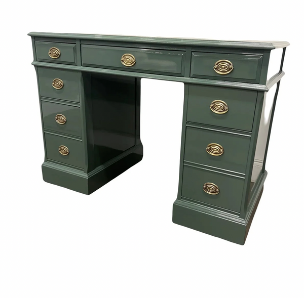 1950s Finch Furniture Co Mahogany Executive Style Desk/ Vanity Available for Custom Lacquer!