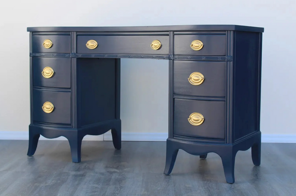 1950s Finch Furniture Co Mahogany Executive Style Desk/ Vanity Available for Custom Lacquer!