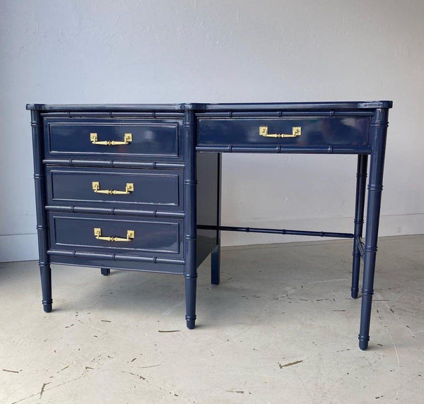 Vintage Henry Link Bali Hai Faux Bamboo Writing Desk Available for Lacquer - Hibiscus House