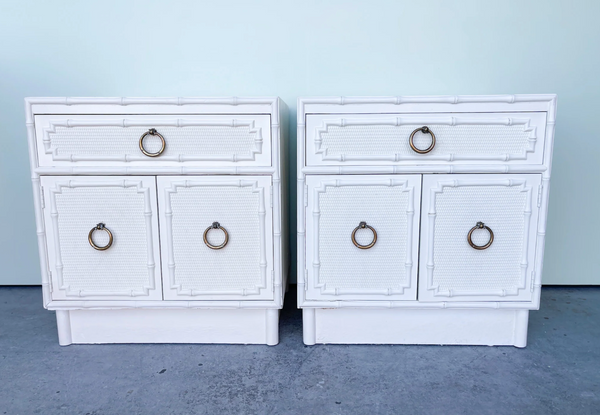 Vintage Drexel Omega Kensington Collection Nightstand Pair Available for Custom Lacquer!