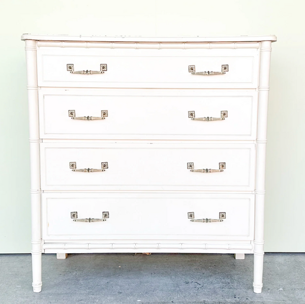 Vintage Faux Bamboo Bachelor Chest of Drawers Available for Custom Lacquer!