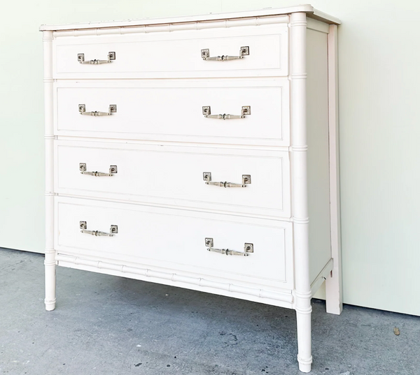 Vintage Faux Bamboo Bachelor Chest of Drawers Available for Custom Lacquer!