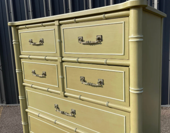 Vintage Henry Link Bali Hai Collection Faux Bamboo Tallboy Chest Available for Custom Lacquer!