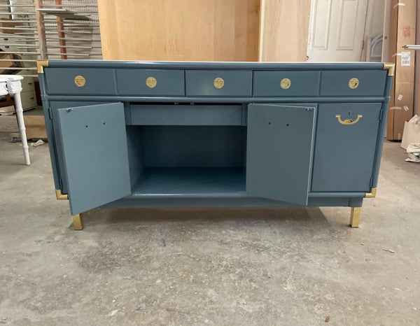 Drexel Accolade Campaign-Style Buffet/Sideboard Available for Custom Lacquer - Hibiscus House