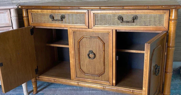 Vintage Broyhill Furniture Faux Bamboo Server Available for Custom Lacquer!