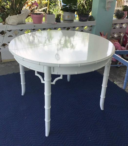 Vintage Thomasville Allegro Faux Bamboo Game Table With Fretwork Available for Custom Lacquer