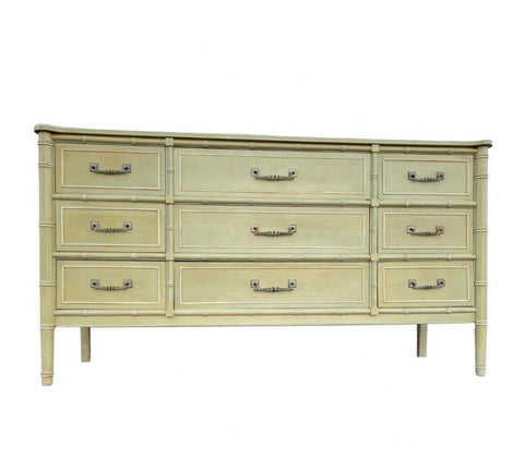 Vintage Henry Link Bali Hai Collection Faux Bamboo Triple Dresser Available for Lacquer - Hibiscus House