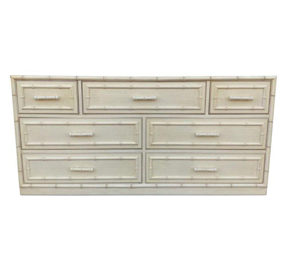 Vintage Dixie Furniture Company "Aloha" Faux Bamboo Seven Drawer Dresser Available for Custom Lacquer! - Hibiscus House