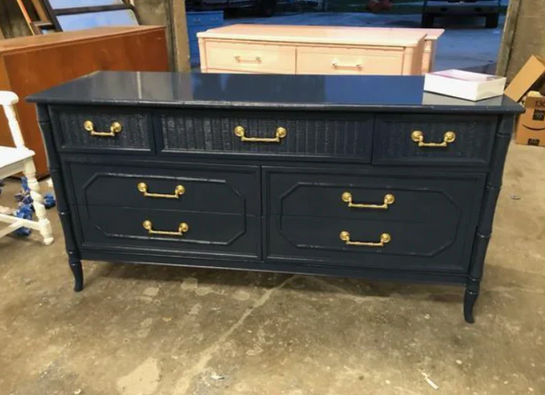 Vintage Broyhill Furniture Faux Bamboo Dresser Available for Customization