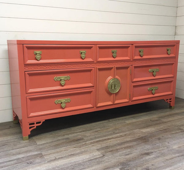 Vintage Dixie Shangri La Mandarin Style Credenza Available for Custom Lacquer!