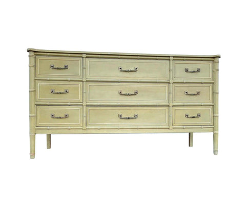 Vintage Henry Link Bali Hai Faux Bamboo Triple Dresser Available for Custom Lacquer - Hibiscus House