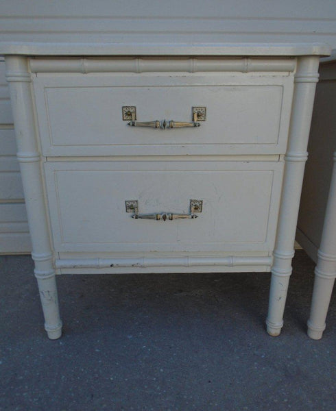 Single Classic Bamboo Nightstand Available for Custom Lacquer - Hibiscus House